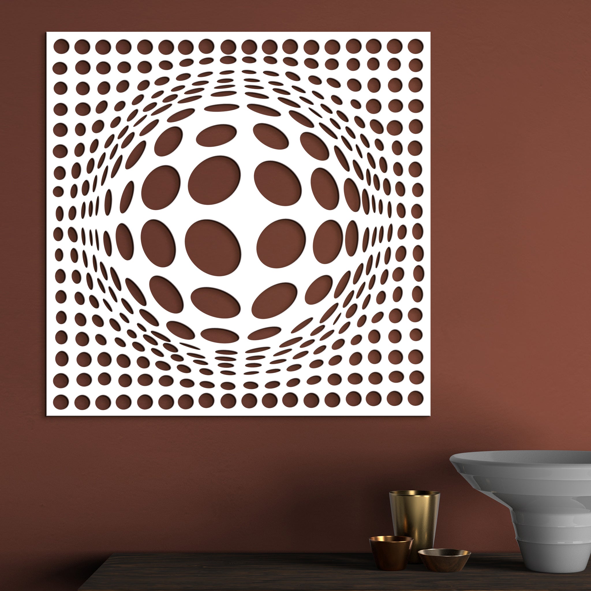 Dreveny panel 3D iluzia
