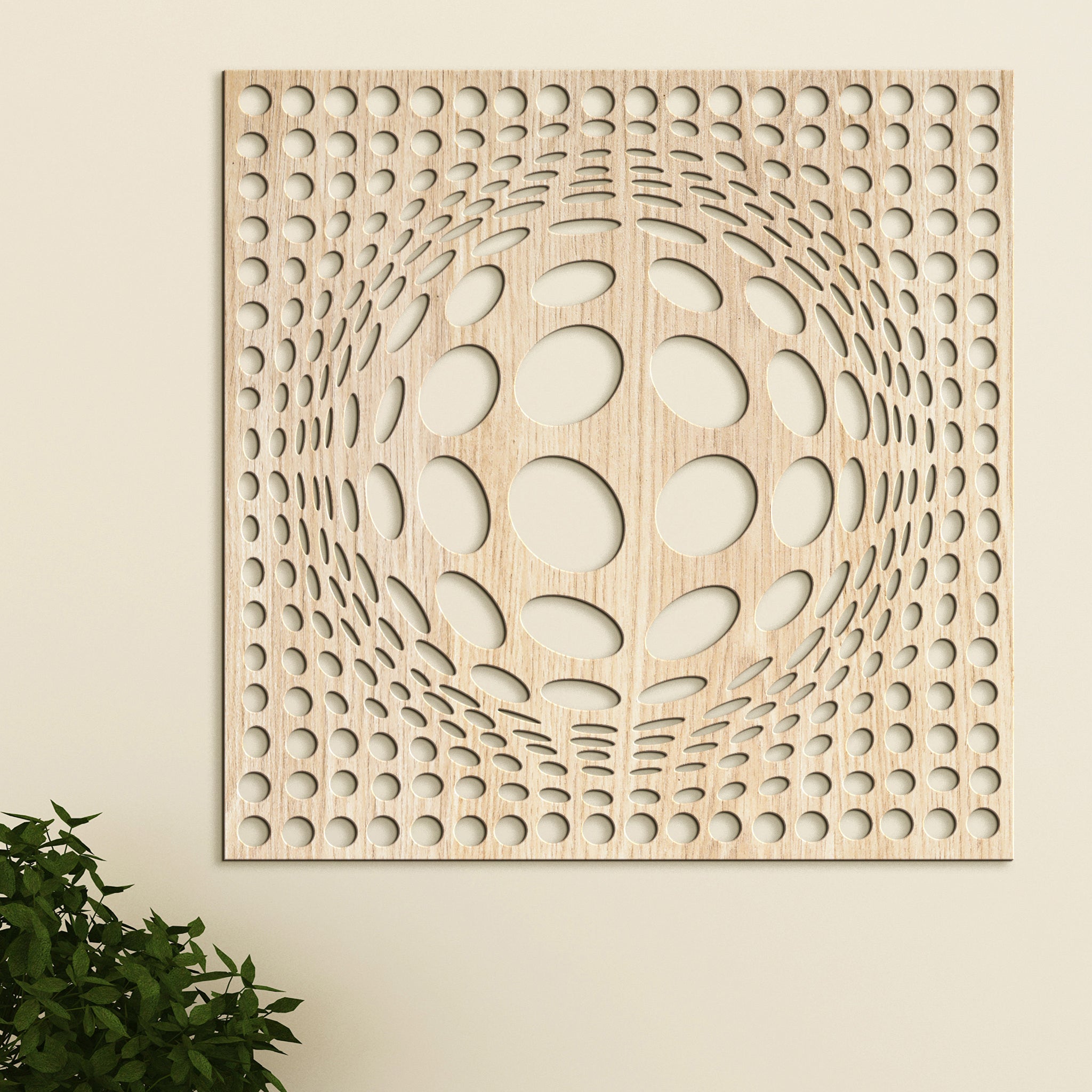 Dreveny panel 3D iluzia