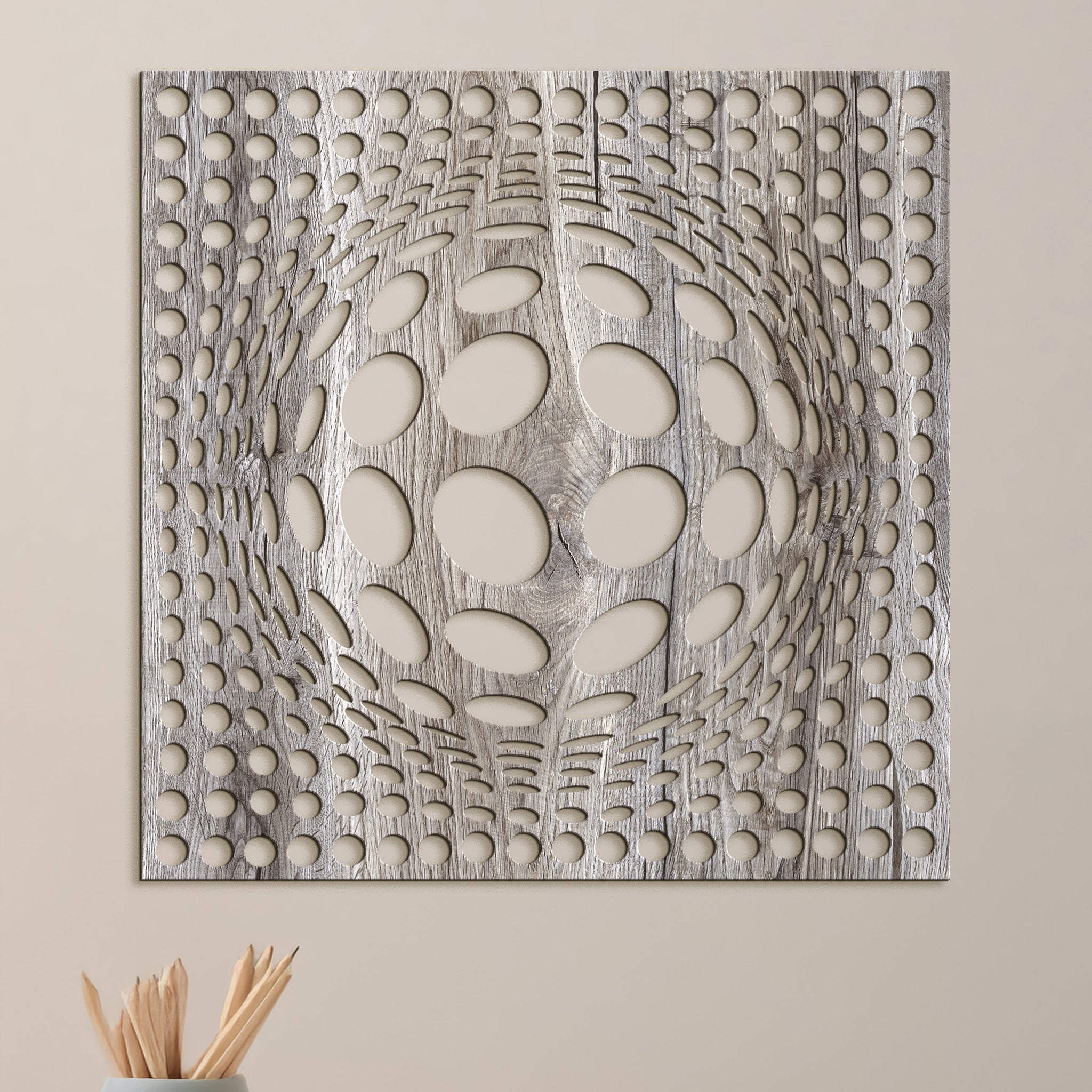 Dreveny panel 3D iluzia