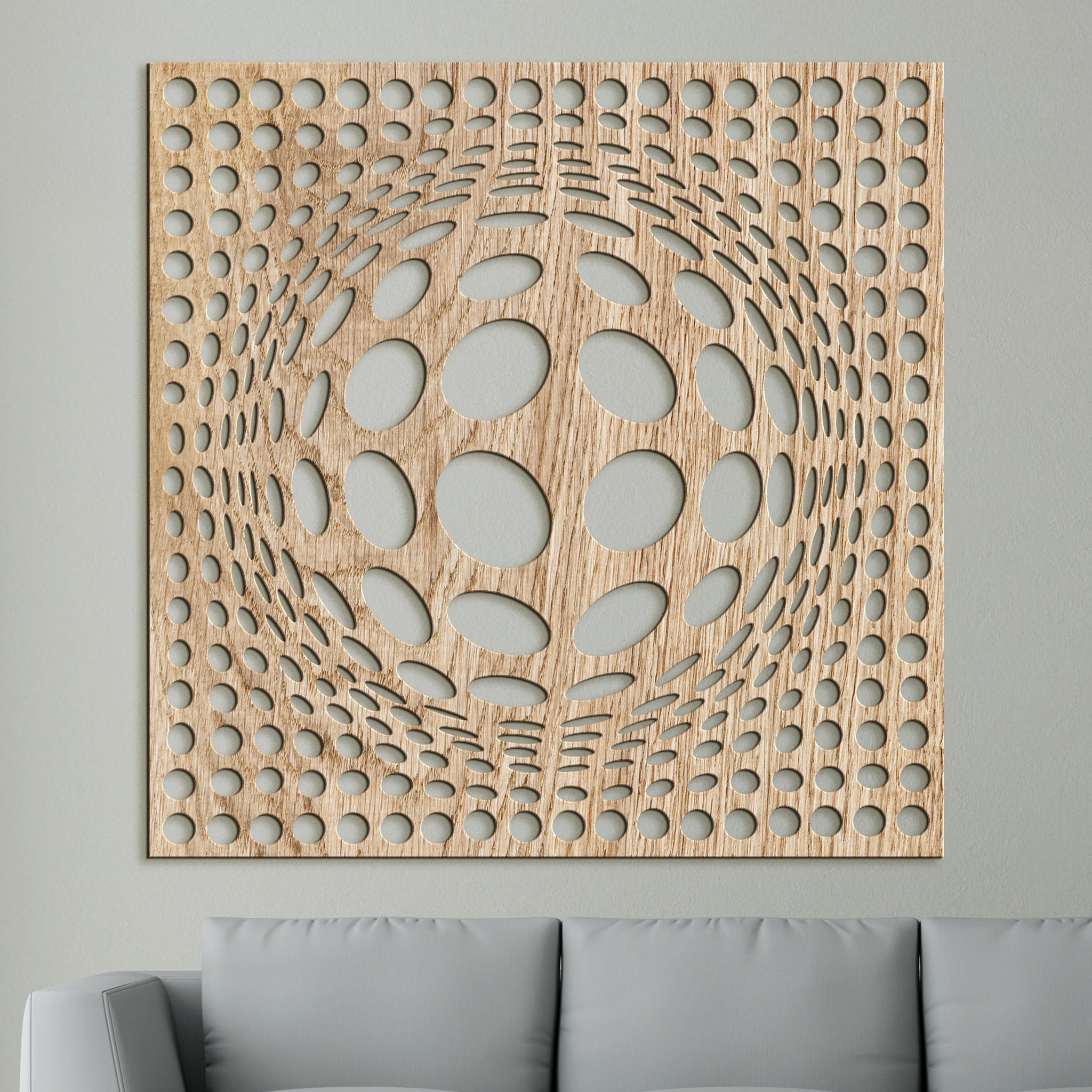 Dreveny panel 3D iluzia