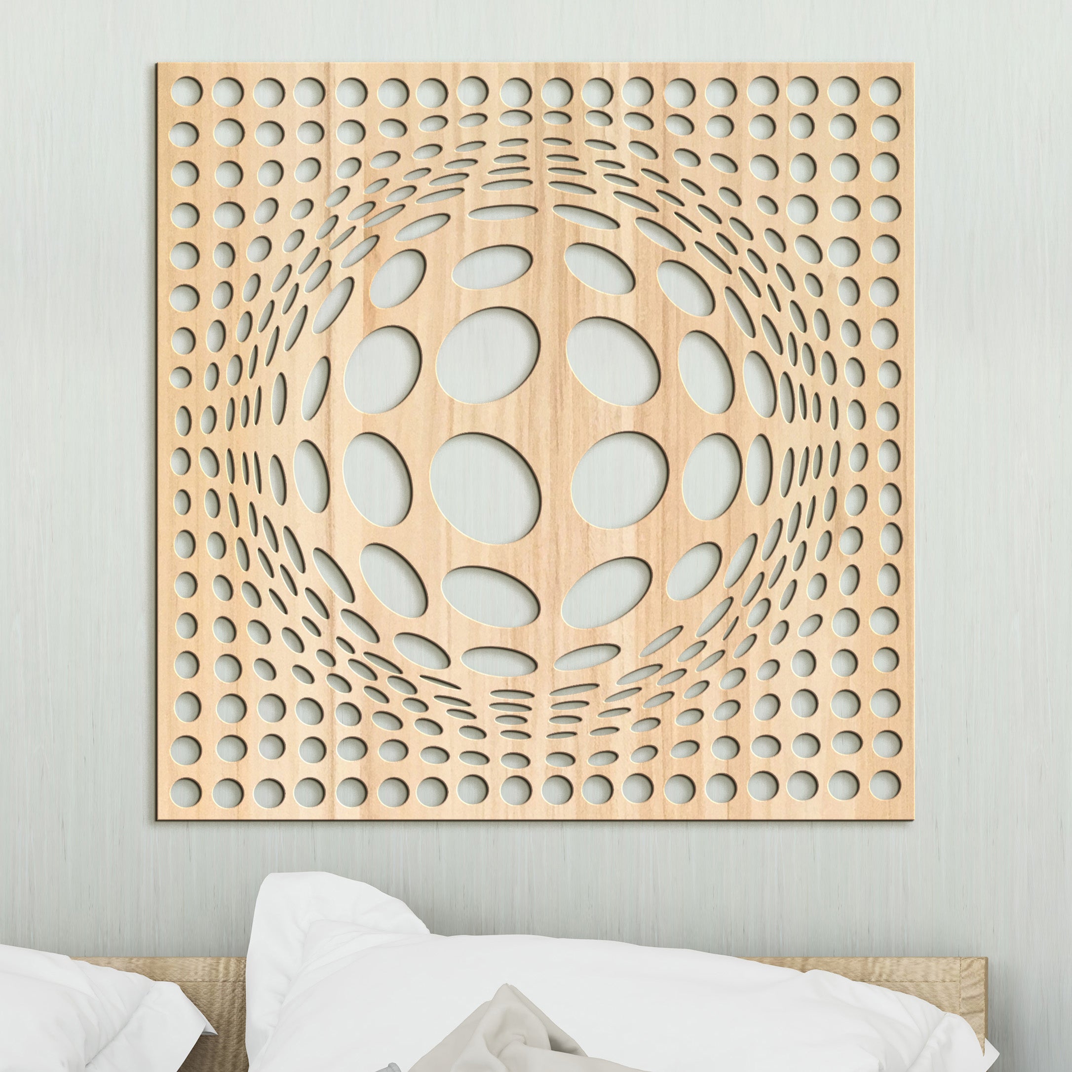 Dreveny panel 3D iluzia