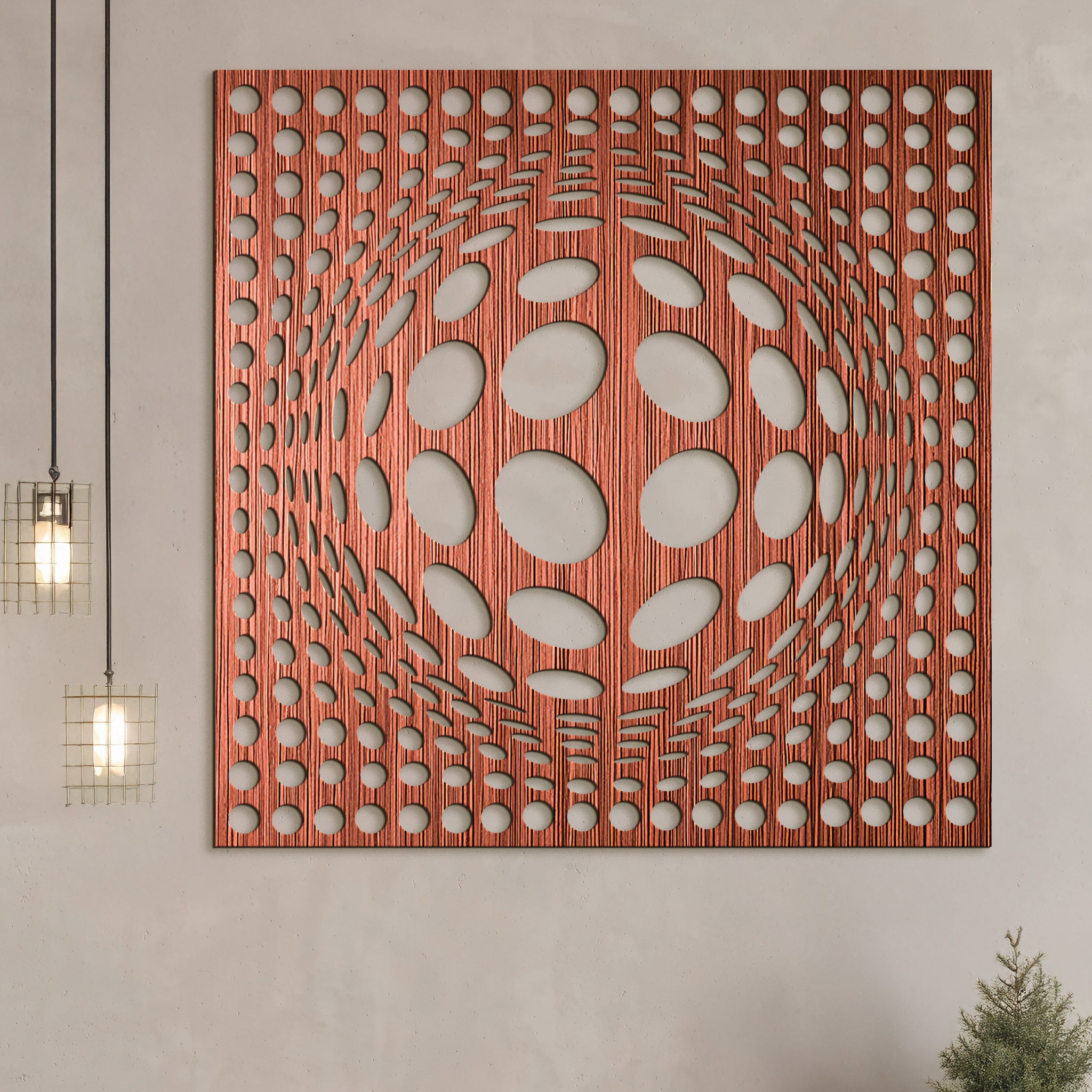 Dreveny panel 3D iluzia