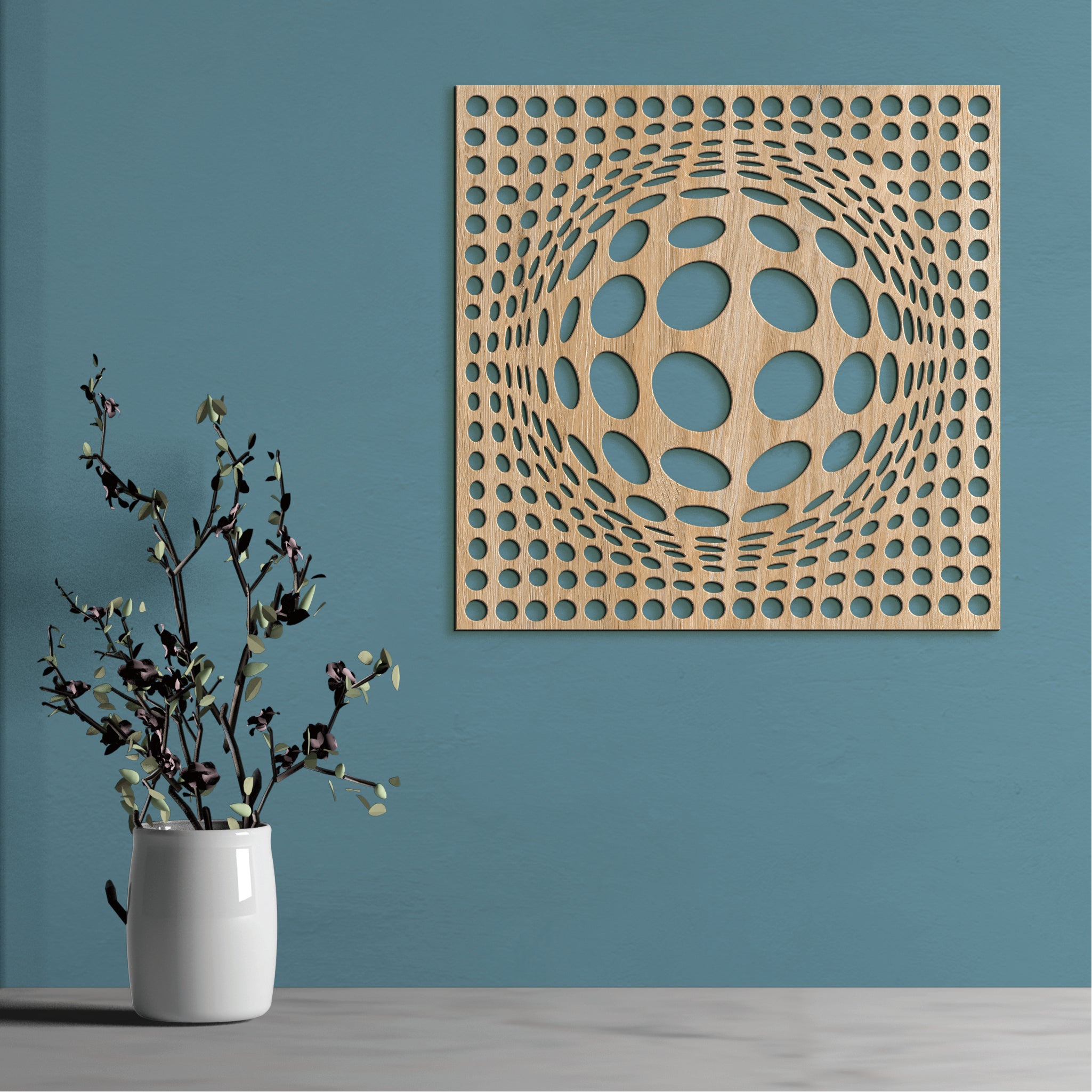 Dreveny panel 3D iluzia