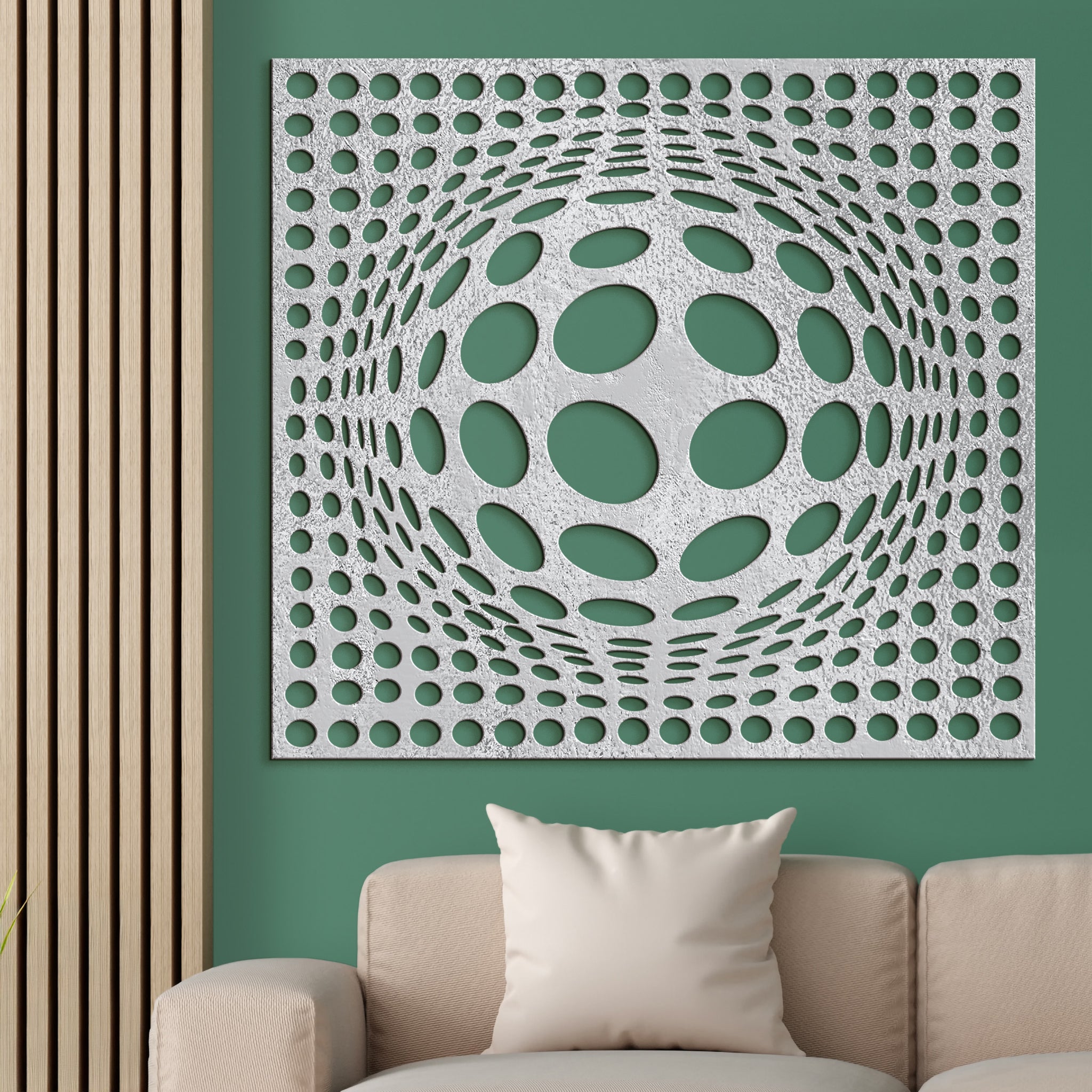 Dreveny panel 3D iluzia