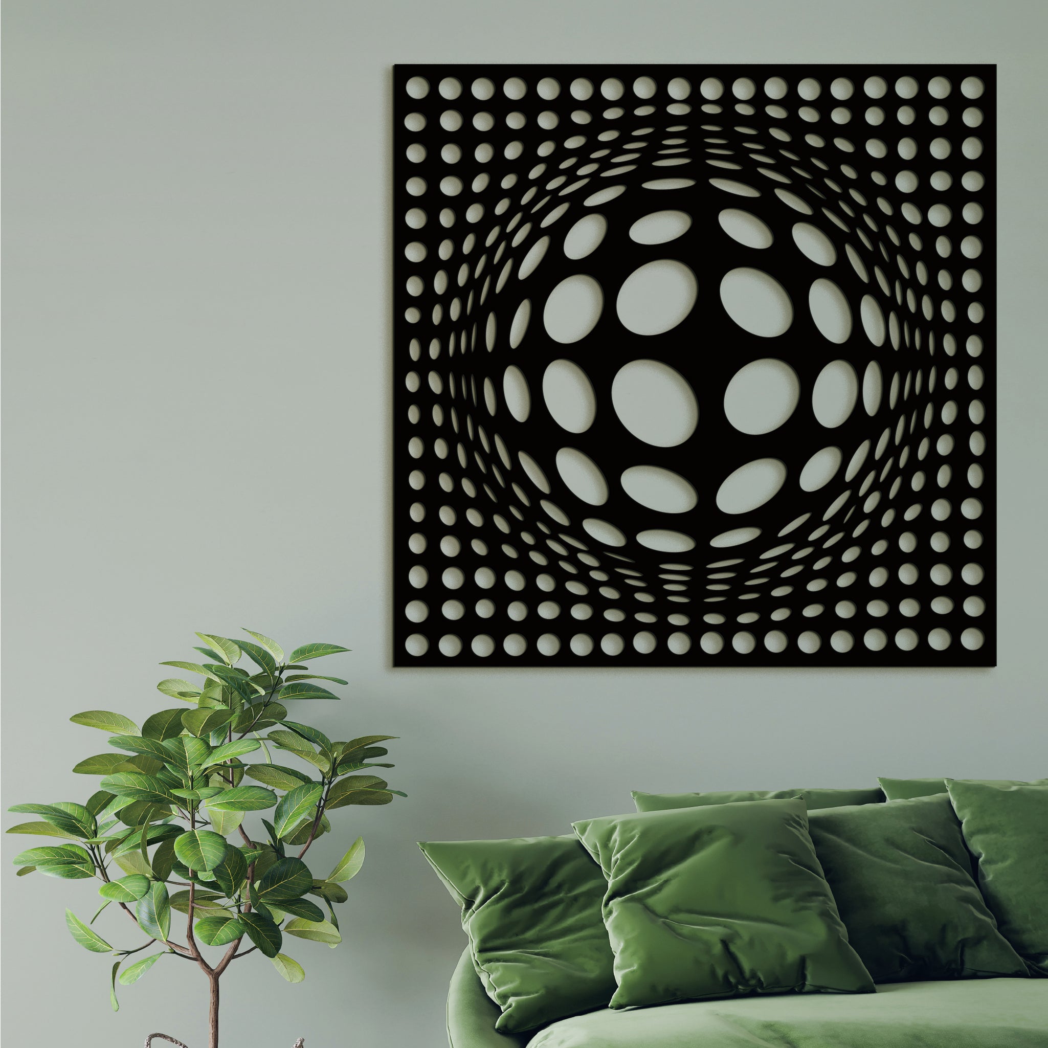 Dreveny panel 3D iluzia
