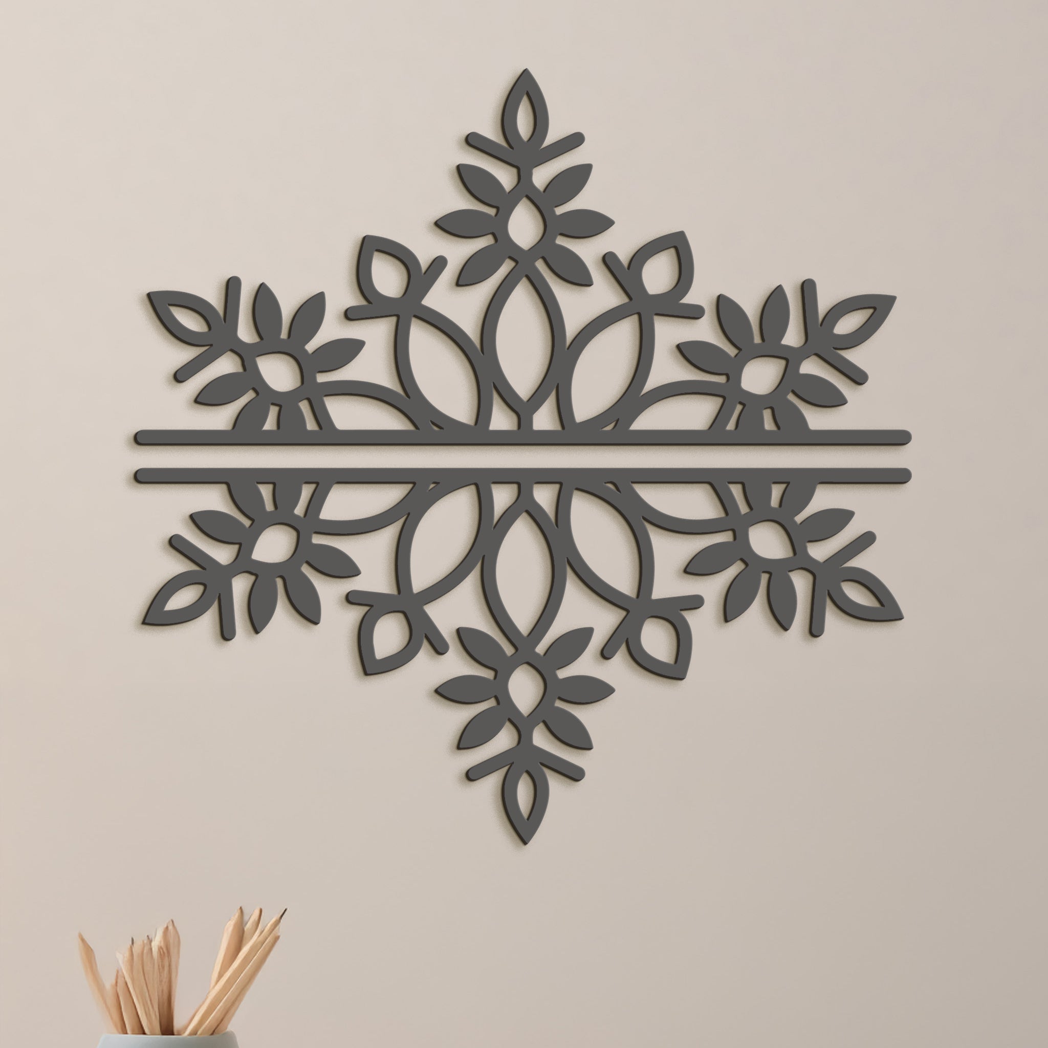 Dvojdielna drevená mandala SNOW