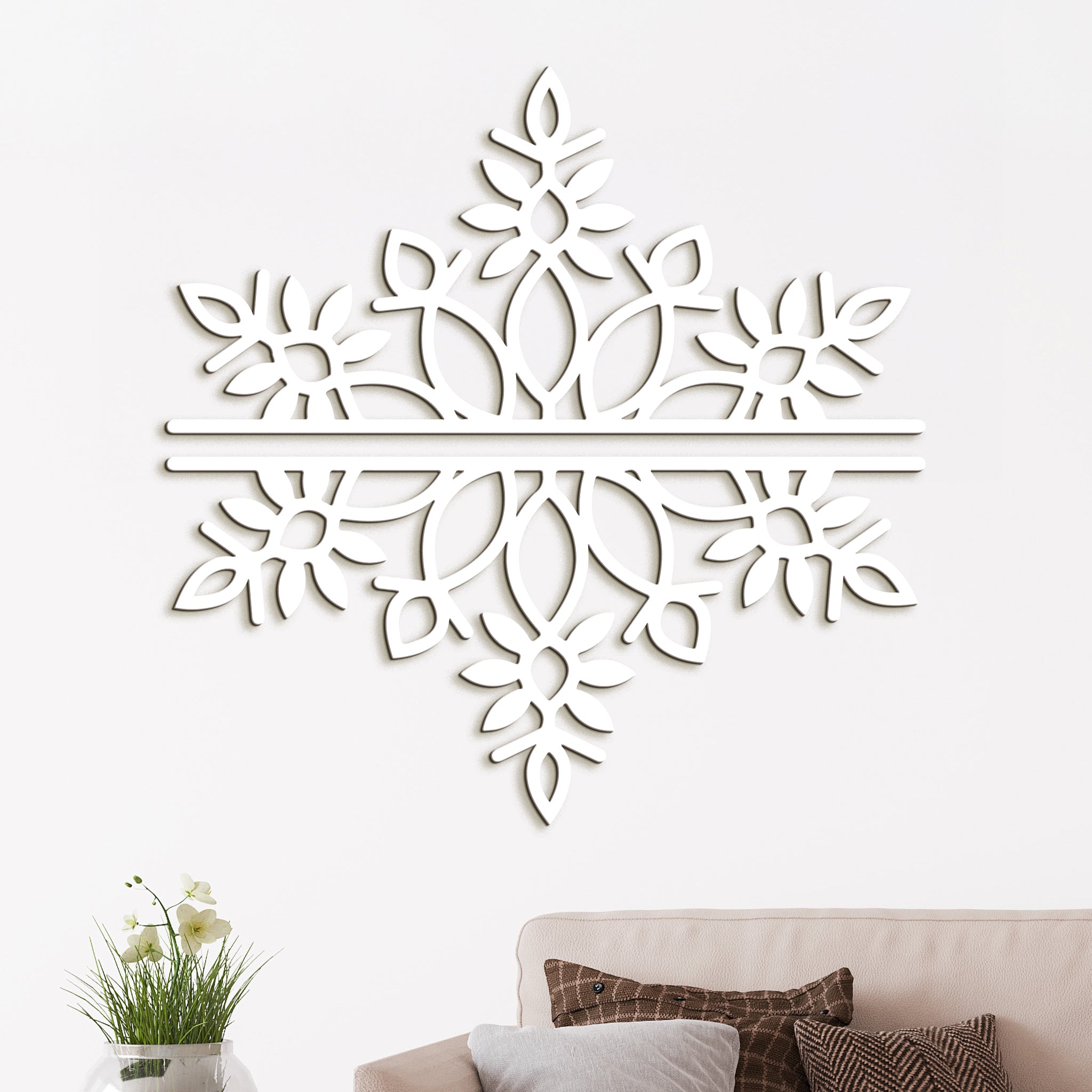 Dvojdielna drevená mandala SNOW