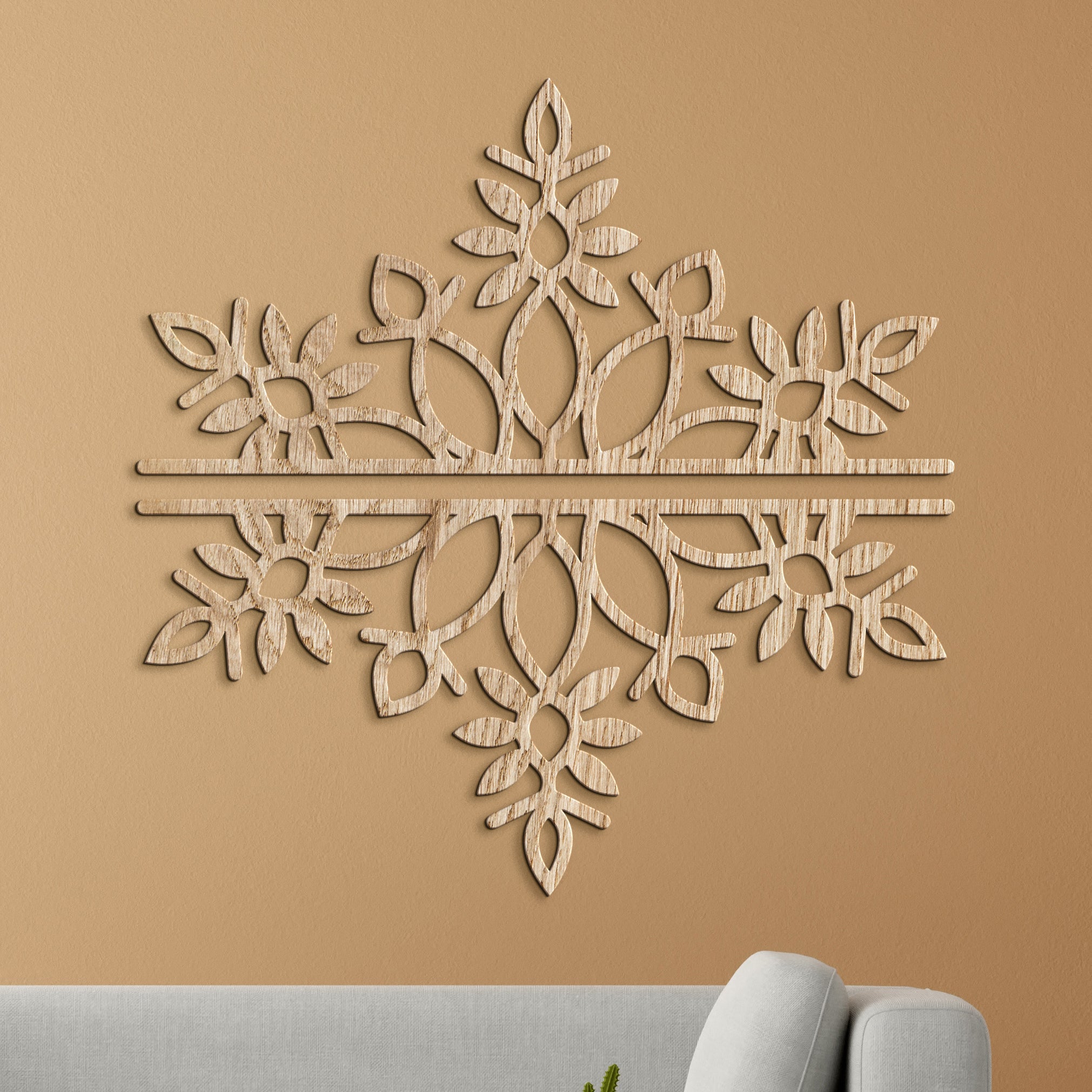 Dvojdielna drevená mandala SNOW