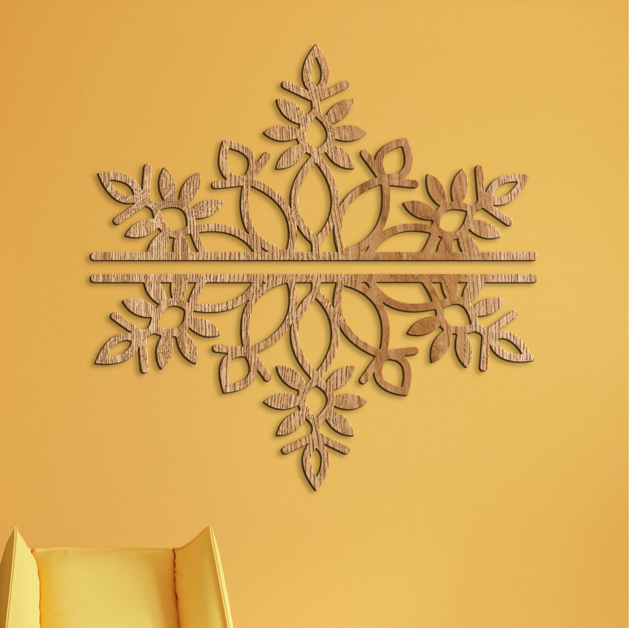 Dvojdielna drevená mandala SNOW