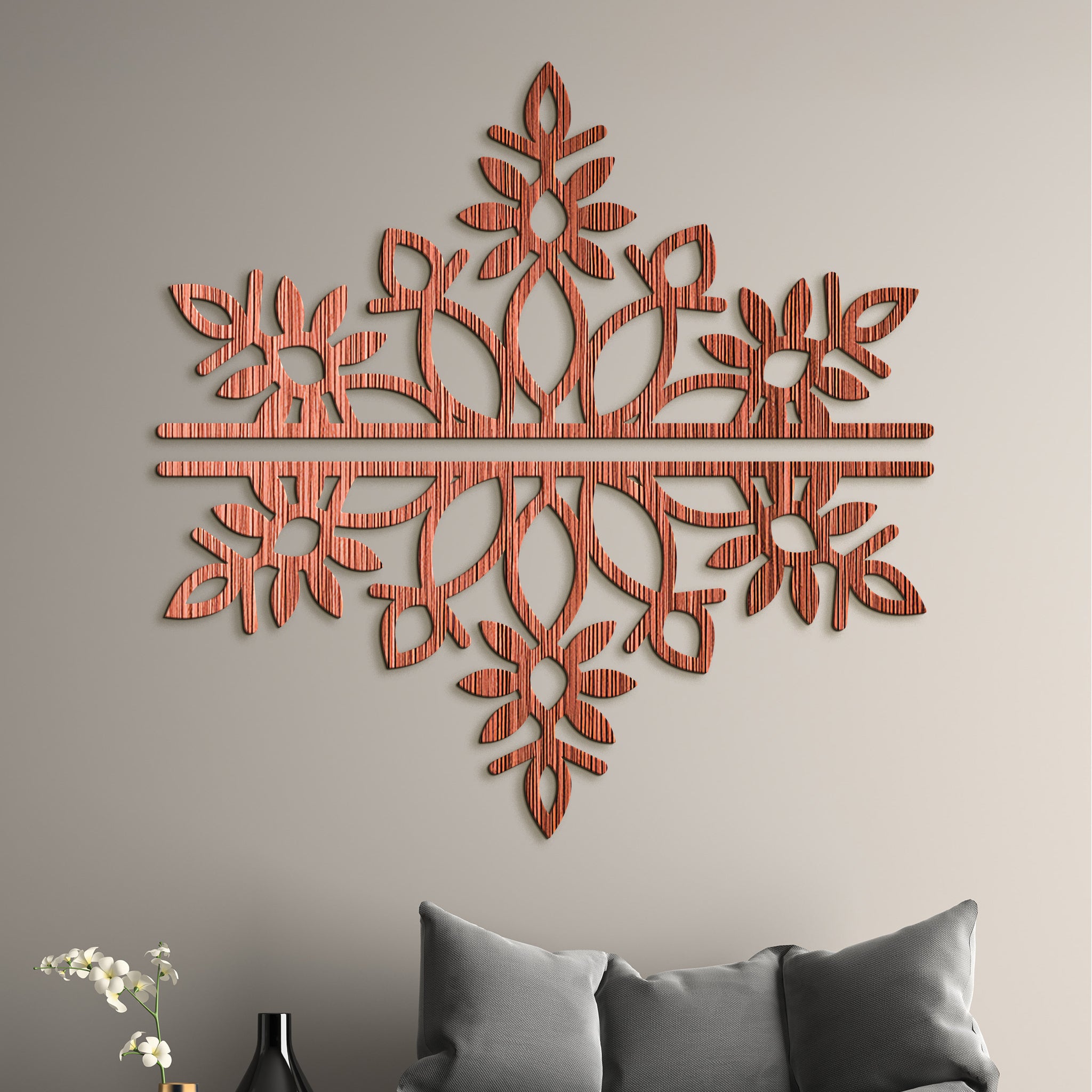 Dvojdielna drevená mandala SNOW