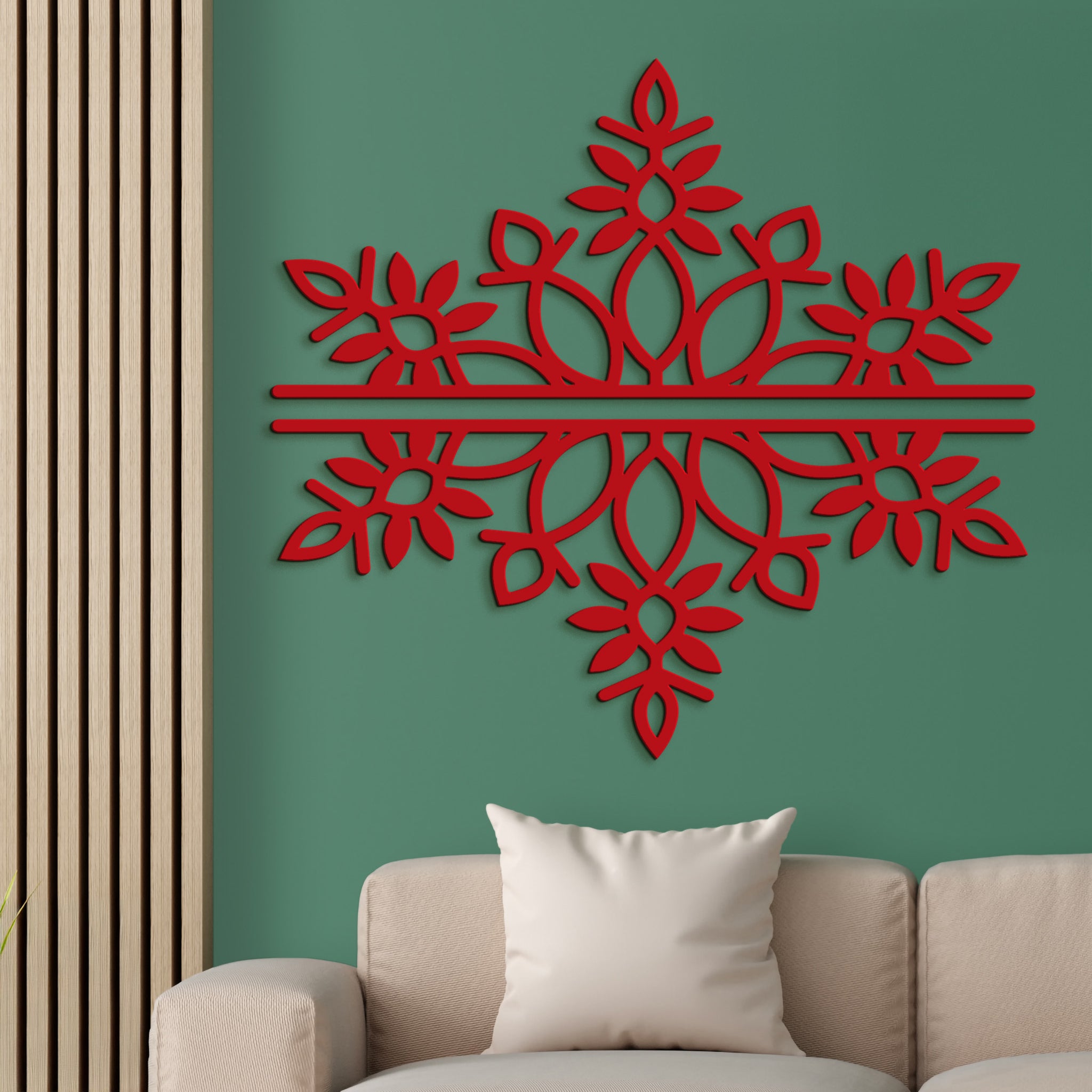 Dvojdielna drevená mandala SNOW