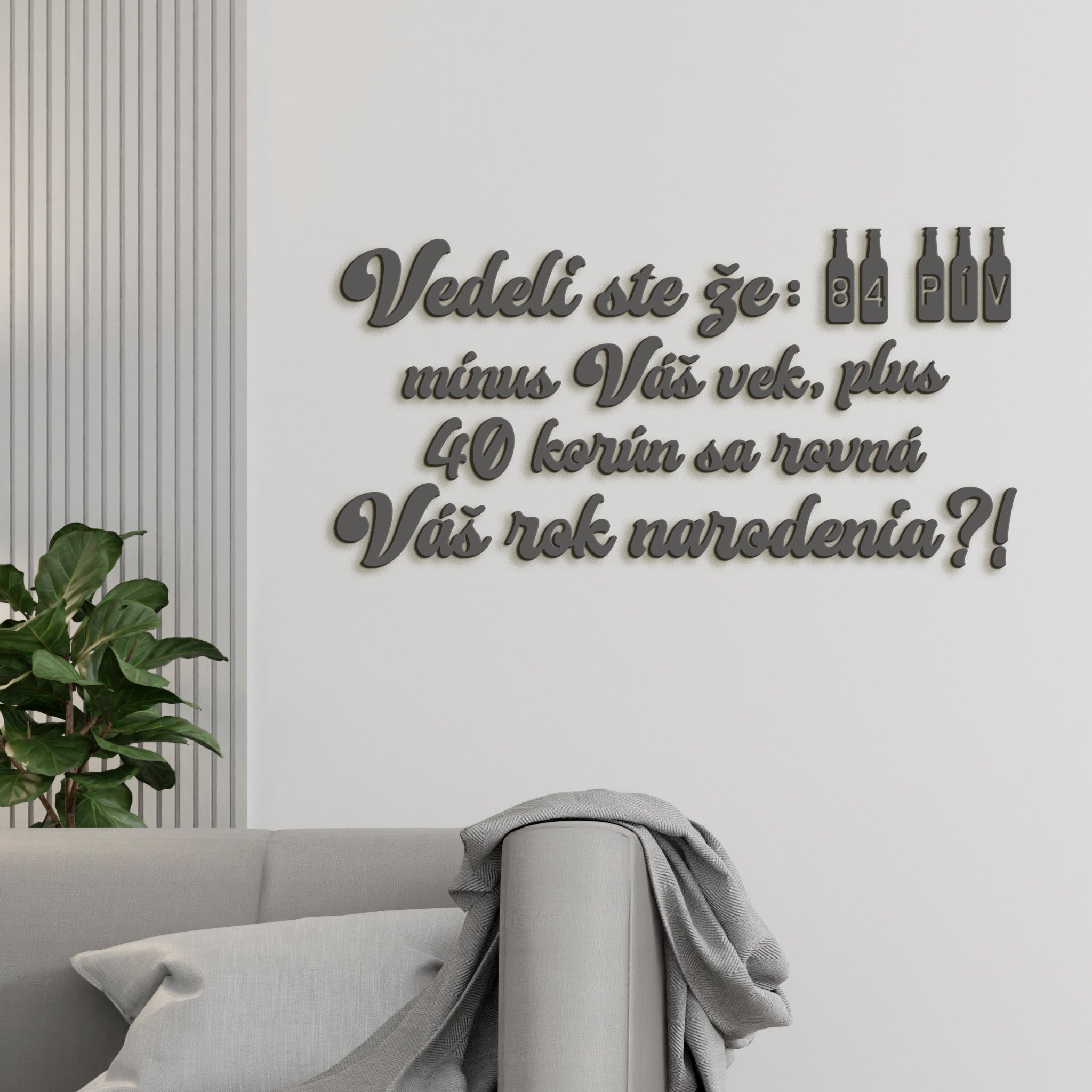 Vtipný drevený nápis na stenu PIVO