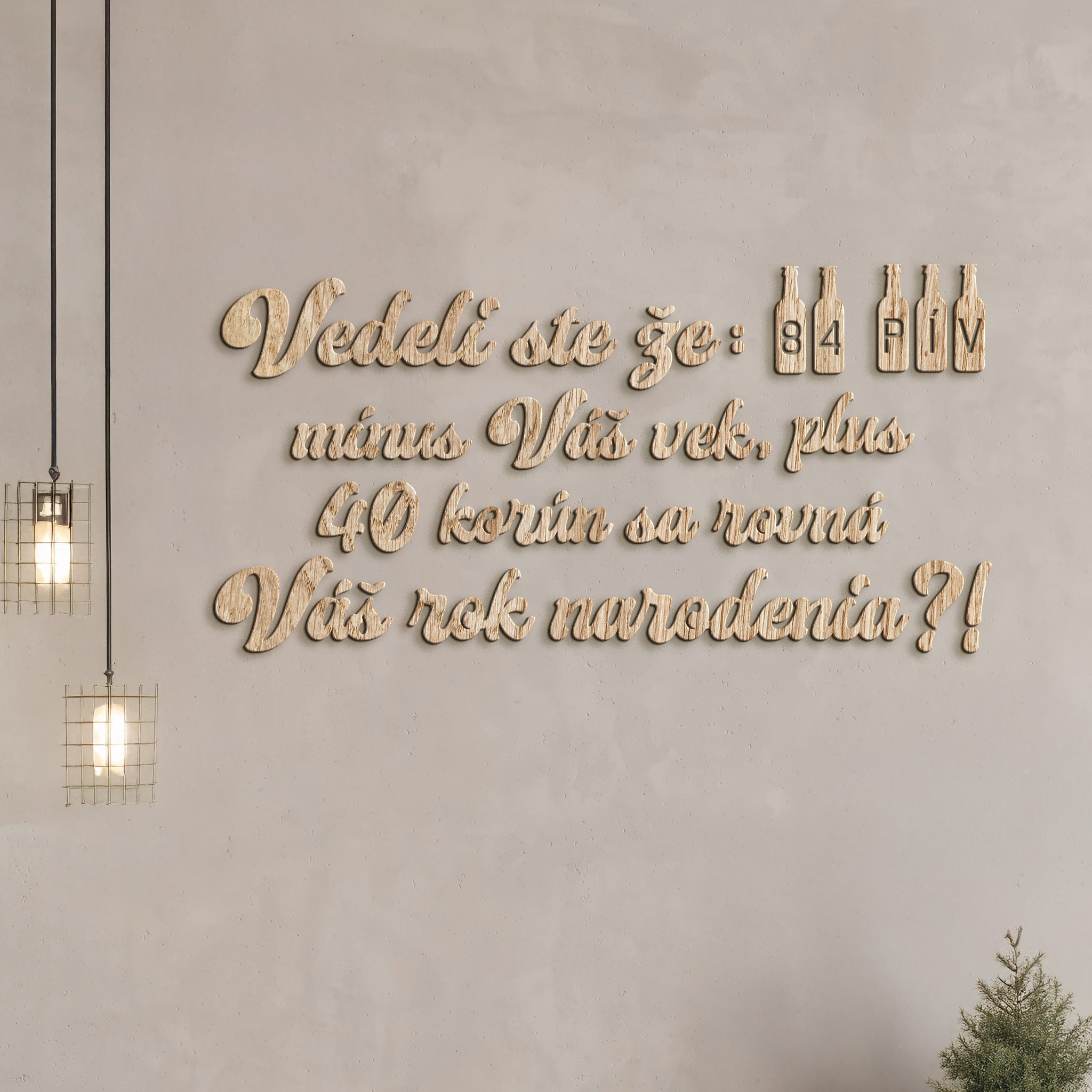 Vtipný drevený nápis na stenu PIVO