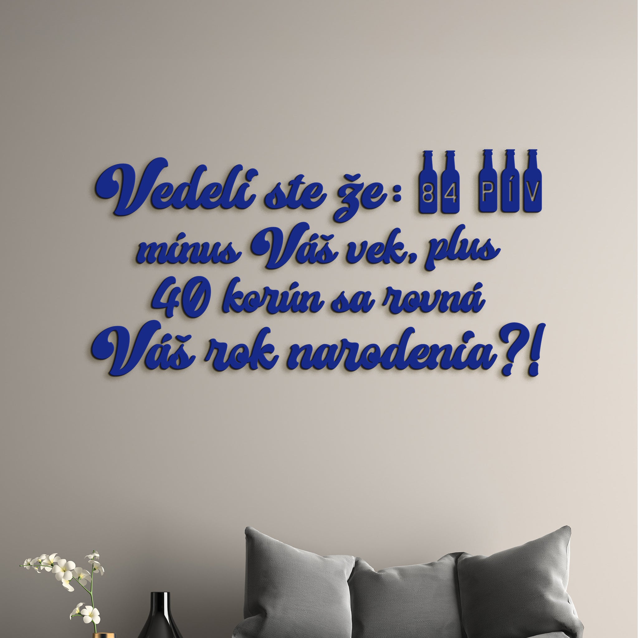 Vtipný drevený nápis na stenu PIVO