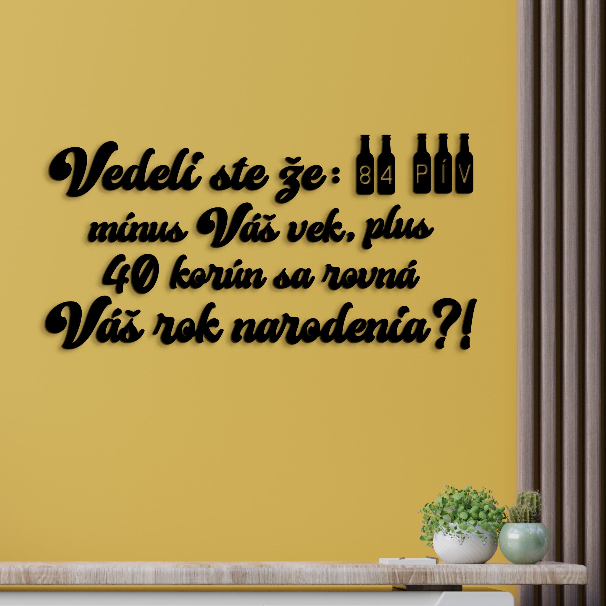 Vtipný drevený nápis na stenu PIVO