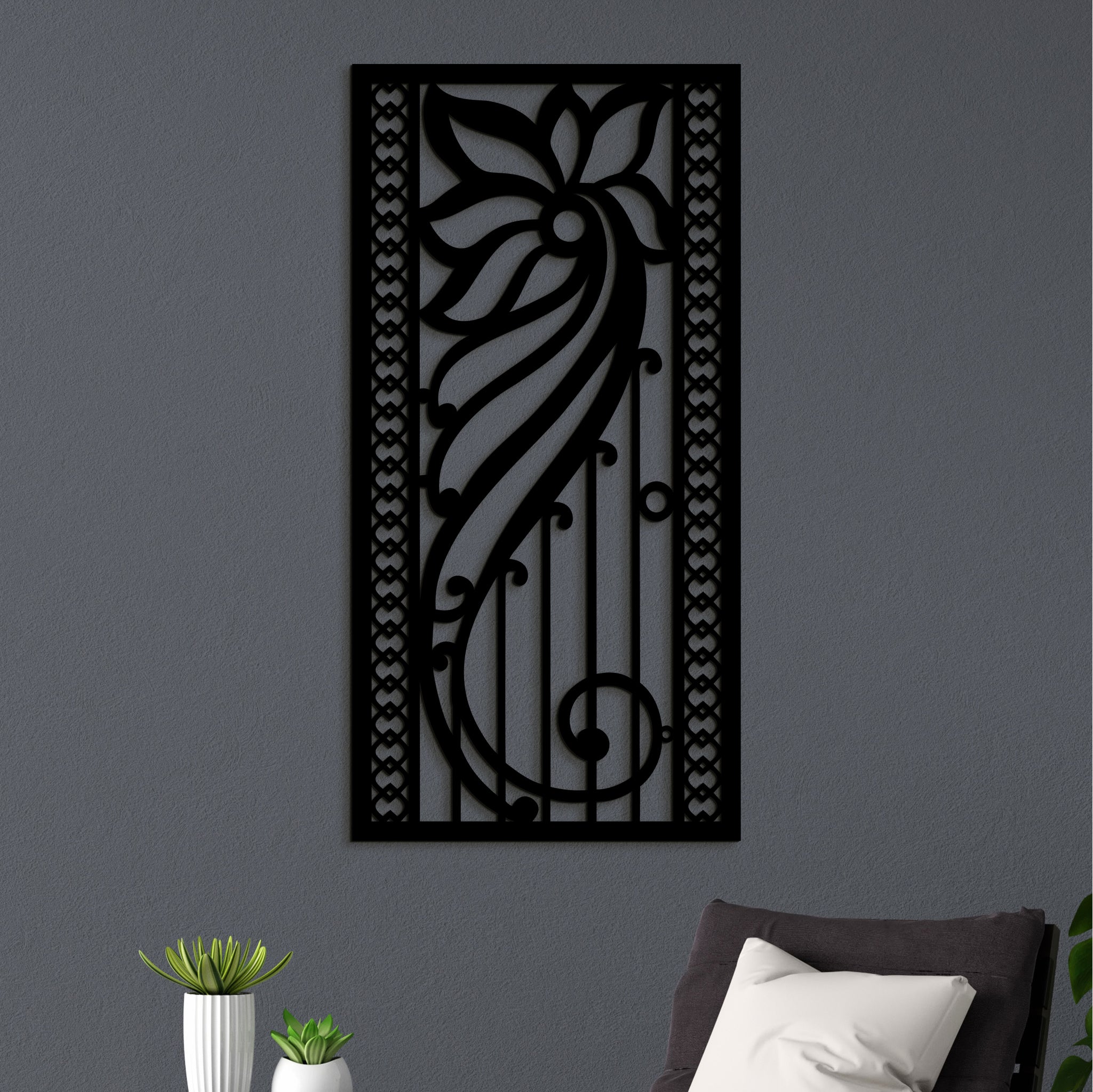 Drevená kvetinová mandala na stenu