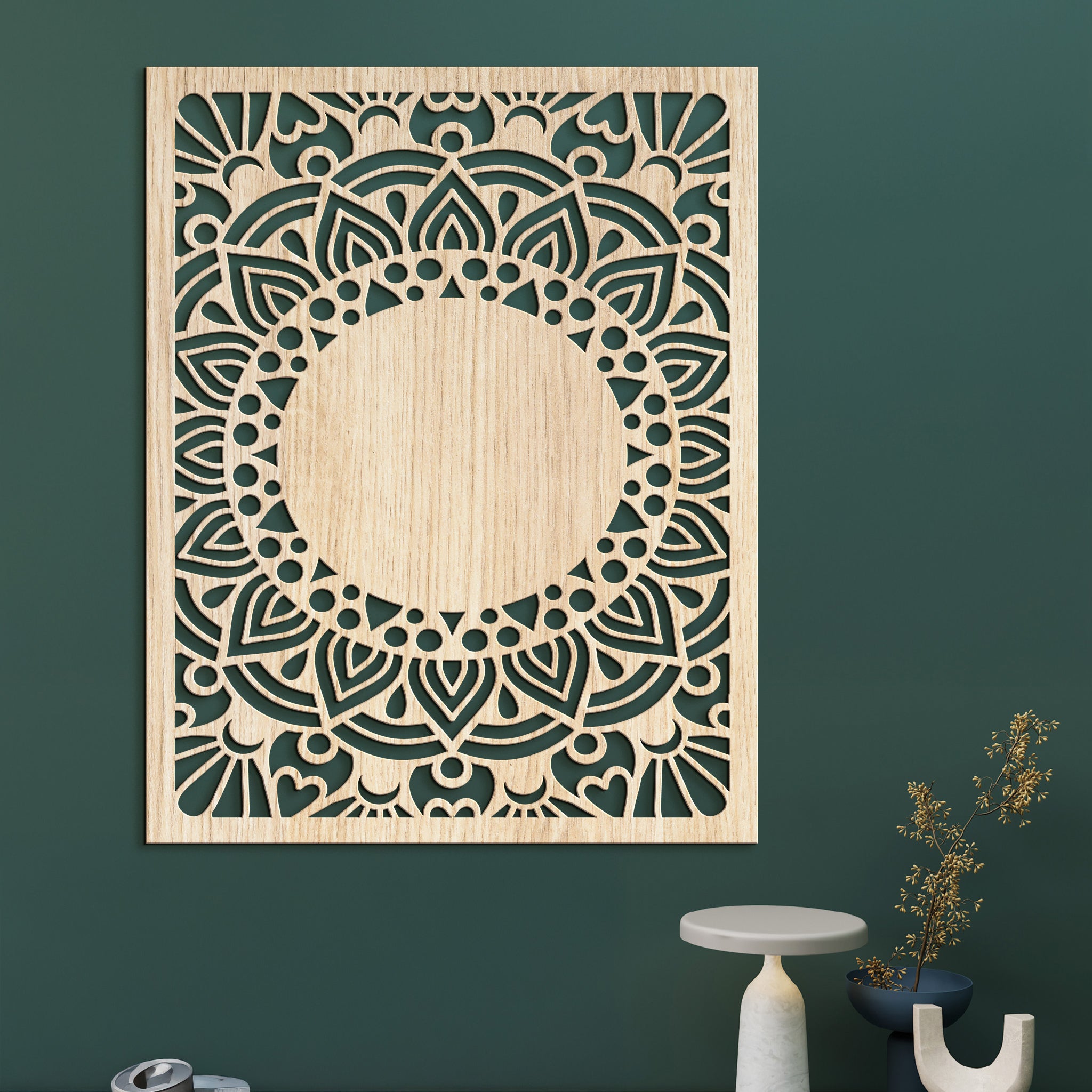 Drevená mandala Sun flower