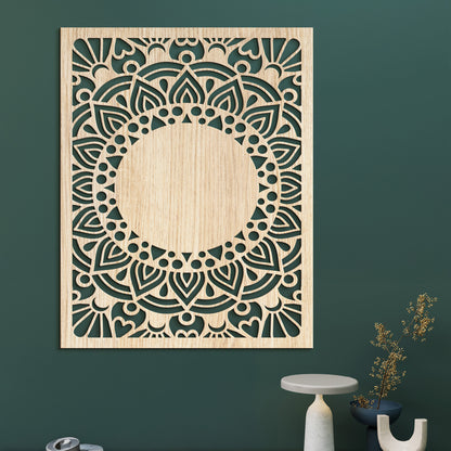 Drevená mandala Sun flower