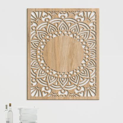 Drevená mandala Sun flower