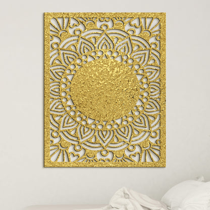 Drevená mandala Sun flower