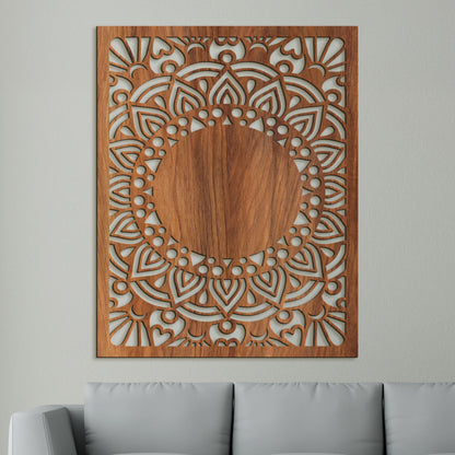 Drevená mandala Sun flower