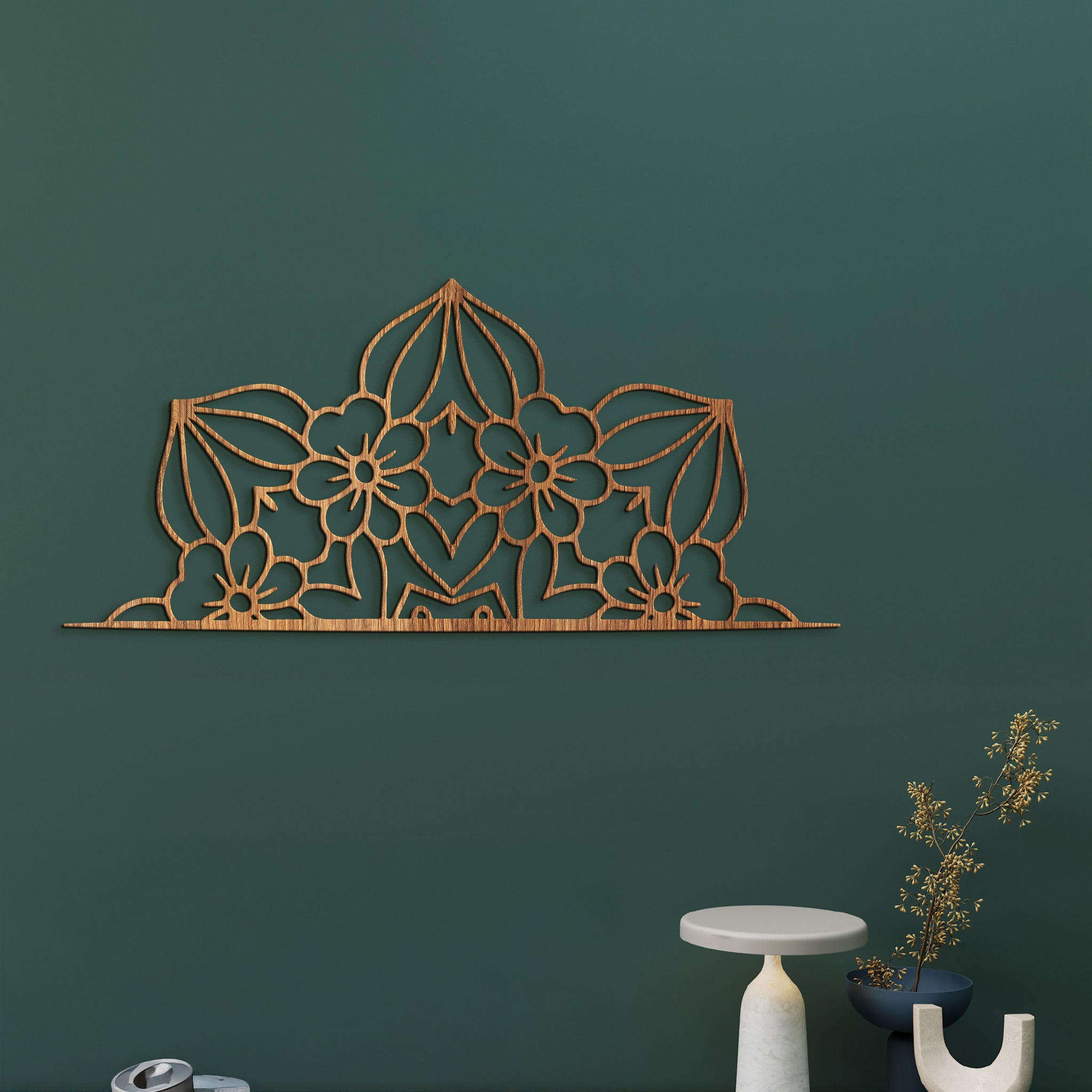 Drevená mandala polkruh CROWN