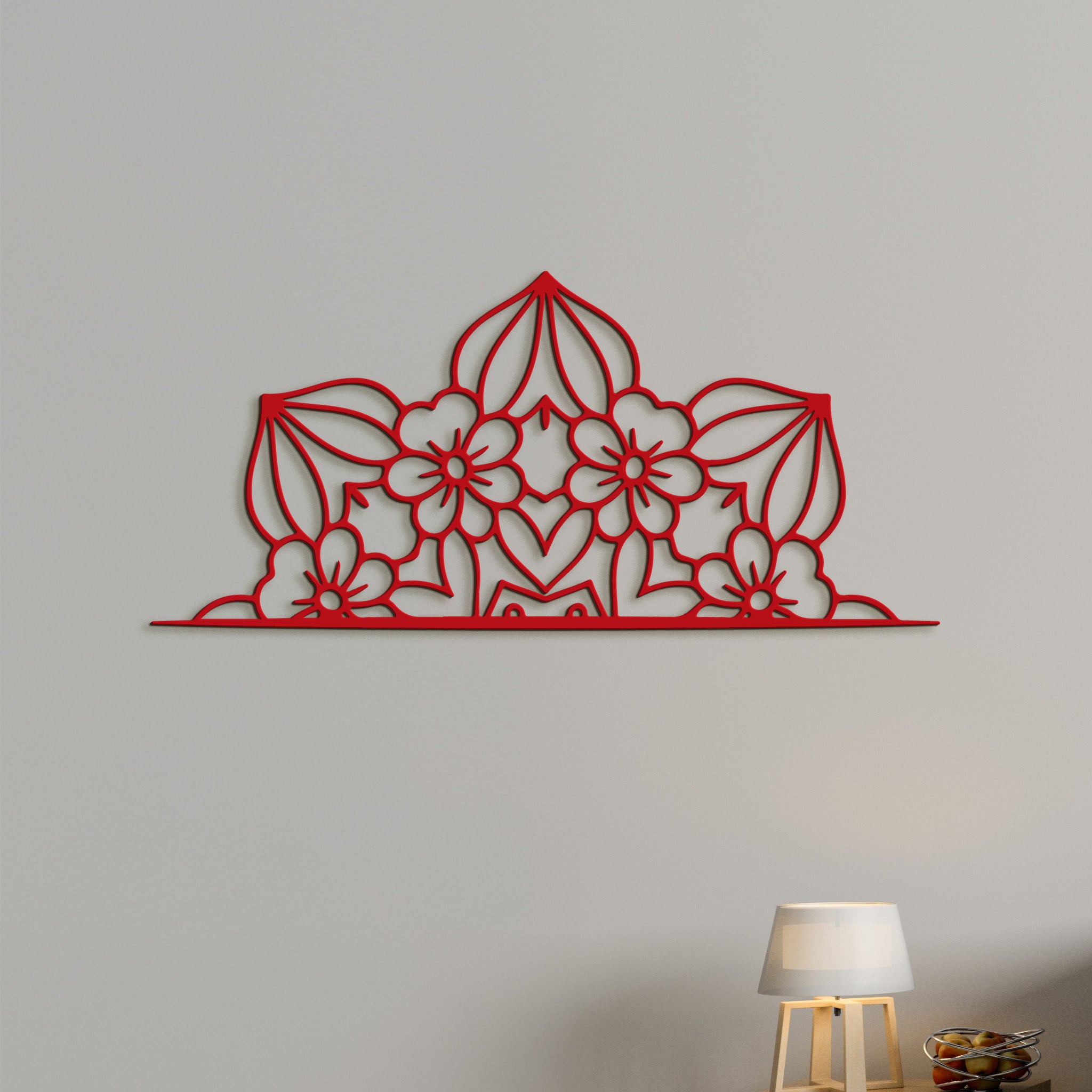 Drevená mandala polkruh CROWN