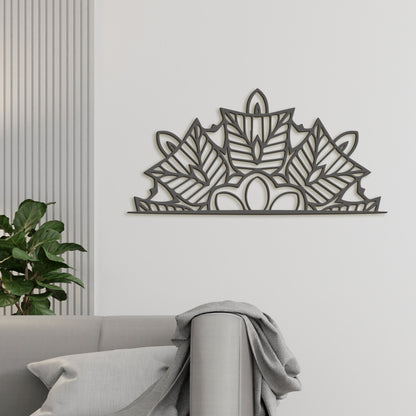 Drevená mandala polkruh Ornament