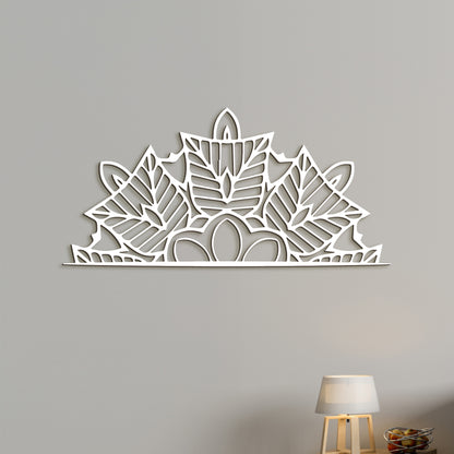 Drevená mandala polkruh Ornament