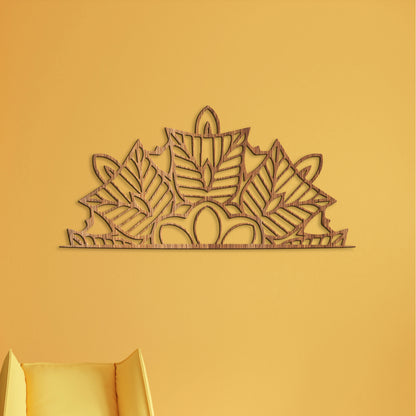 Drevená mandala polkruh Ornament