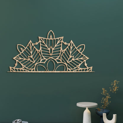 Drevená mandala polkruh Ornament