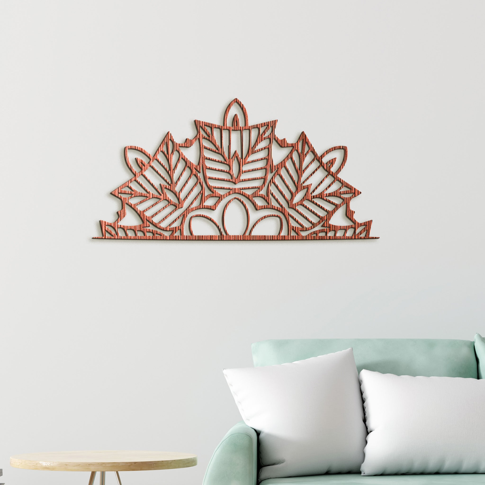 Drevená mandala polkruh Ornament