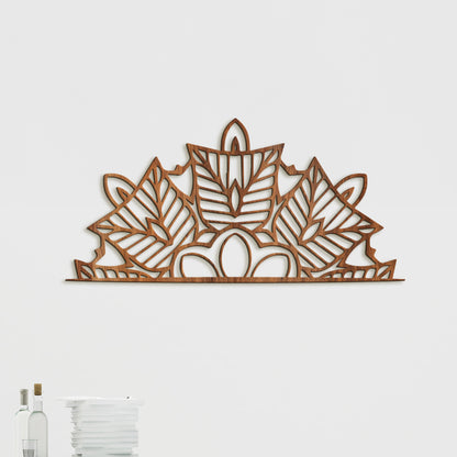 Drevená mandala polkruh Ornament