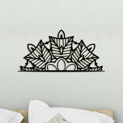 Drevená mandala polkruh Ornament