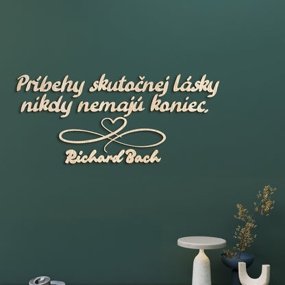 Drevený citát Príbehy skutočnej lásky