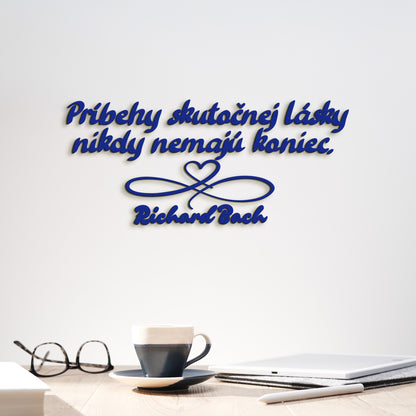 Drevený citát Príbehy skutočnej lásky