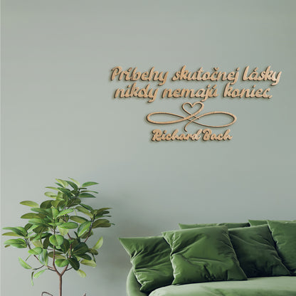 Drevený citát Príbehy skutočnej lásky