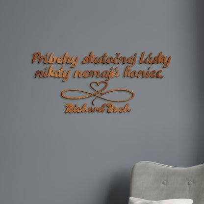 Drevený citát Príbehy skutočnej lásky