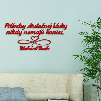 Drevený citát Príbehy skutočnej lásky