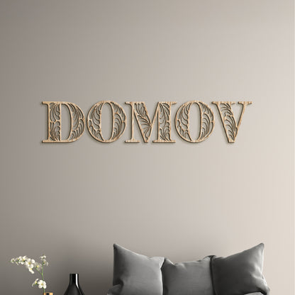 Drevený nápis DOMOV
