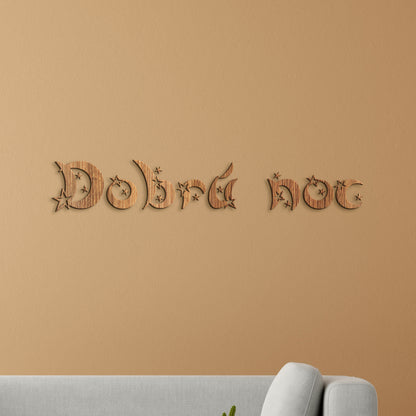 Drevený nápis Dobrú noc