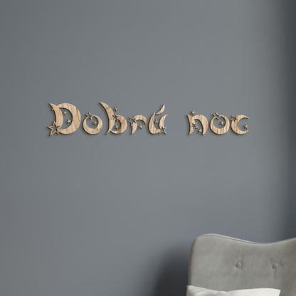 Drevený nápis Dobrú noc