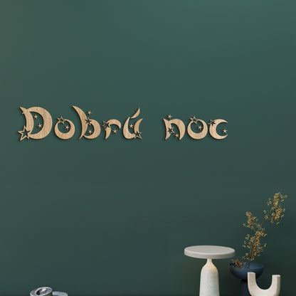 Drevený nápis Dobrú noc