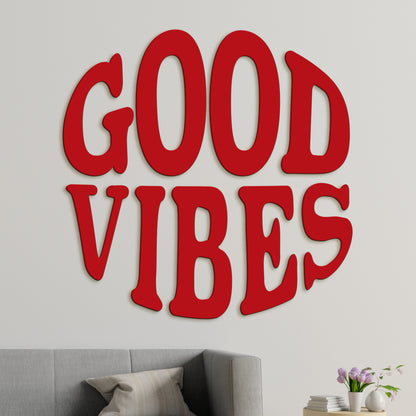 Drevený nápis GOOD VIBES