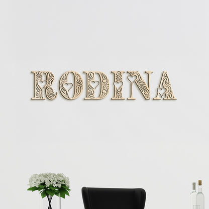 Drevený nápis RODINA
