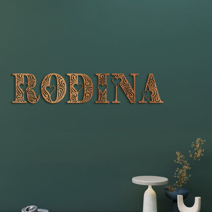 Drevený nápis RODINA