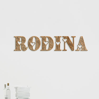 Drevený nápis RODINA