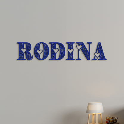 Drevený nápis RODINA