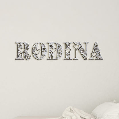 Drevený nápis RODINA