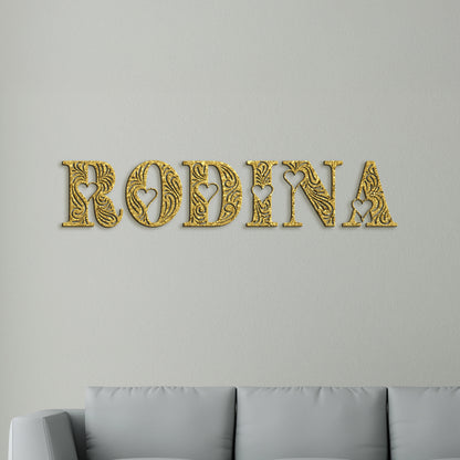 Drevený nápis RODINA
